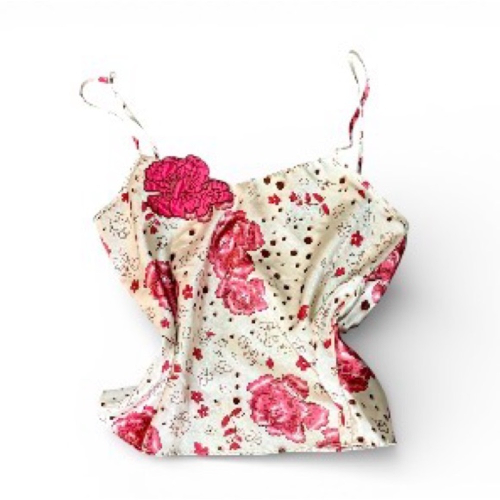 LIZ BANKS PINK LABEL Satin Like Floral Print Cami 
Sz M 
Guys